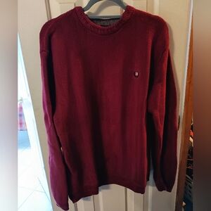 Chaps Men's Deep Red Crewneck Sweater